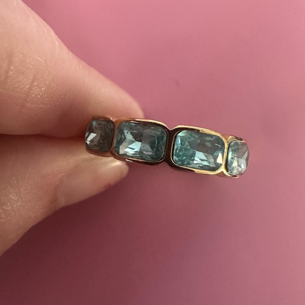 Elegant Gold and Blue Gemstone Ring